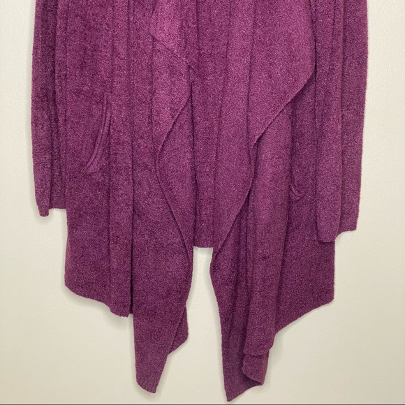 Barefoot Dreams CozyChic Lite Knit Island Wrap Open Front Burgundy Plus Size 2X - Picture 6 of 15